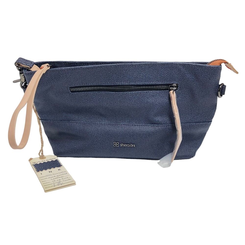 NEW Sherpani Crossbody Bag Purse Wristlet Paige Small Indigo Blue Cotton Beach - Picture 4 of 14